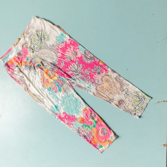 NEW Soma 2-Piece Rainbow Paisley Tee Pant Stretch Sleep Set Size Small - Picture 2 of 12